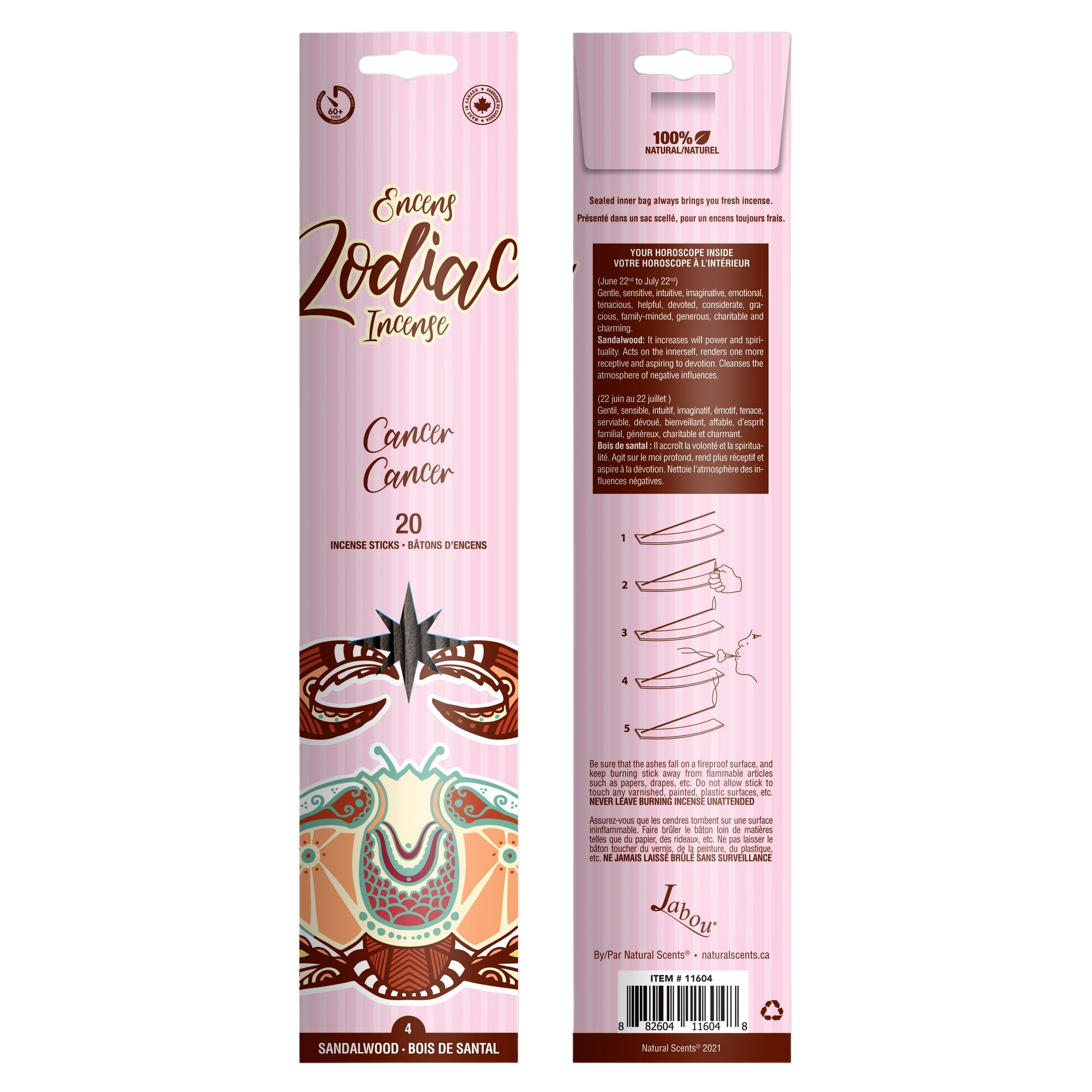 Encens Zodiac 'Cancer'/ Zodiac Incense 'Cancer'