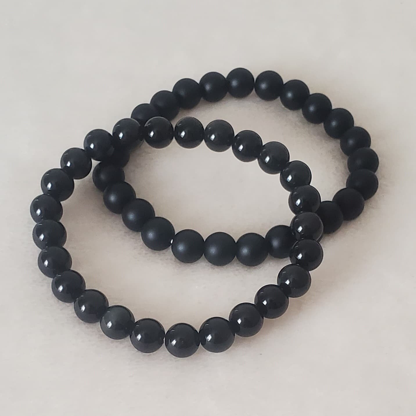 Bracelets Noir Matt et Obsidienne / Matte Black and Obsidian Bracelets