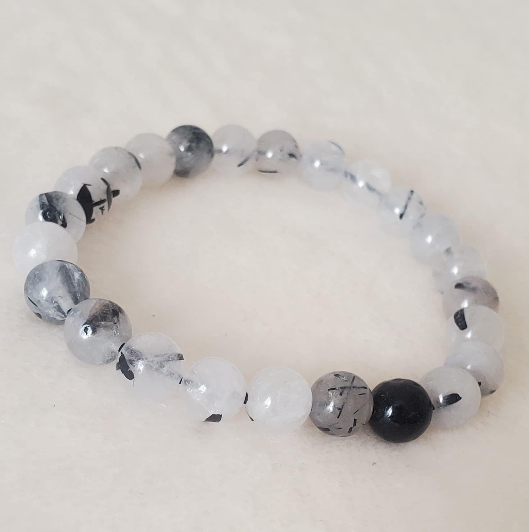 Bracelet Quartz Tourmaline/ Bracelet Tourmaline Quartz